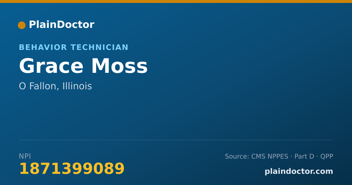 Shareable card for Grace Moss - Behavior Technician, O Fallon, IL