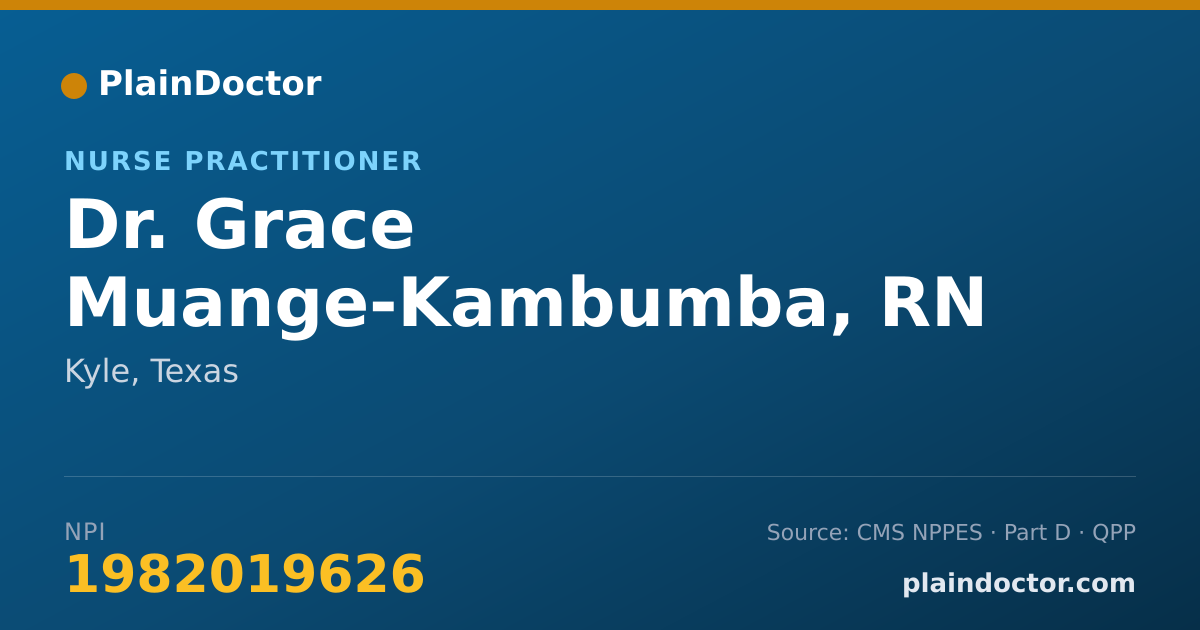 Shareable card for Grace Muange-Kambumba, RN - Nurse Practitioner, Kyle, TX