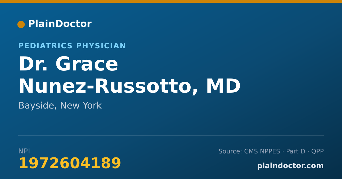 Shareable card for Grace Nunez-Russotto, MD - Pediatrics Physician, Bayside, NY