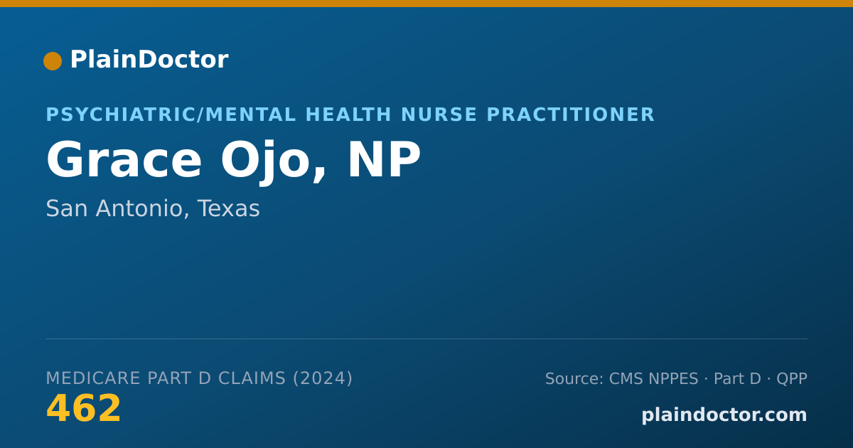 Shareable card for Grace Ojo, NP - Psychiatric/Mental Health Nurse Practitioner, San Antonio, TX