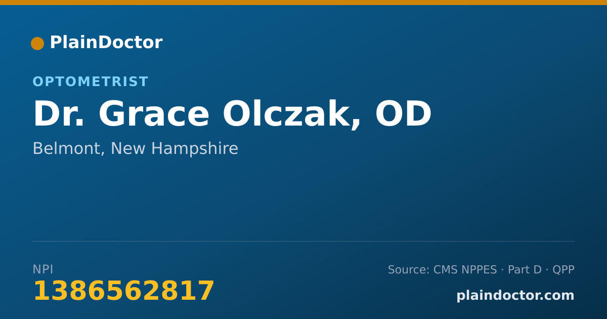 Shareable card for Grace Olczak, OD - Optometrist, Belmont, NH