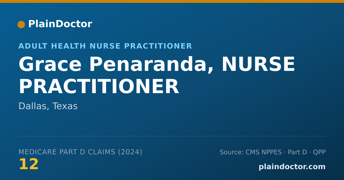 Shareable card for Grace Penaranda, NURSE PRACTITIONER - Adult Health Nurse Practitioner, Dallas, TX