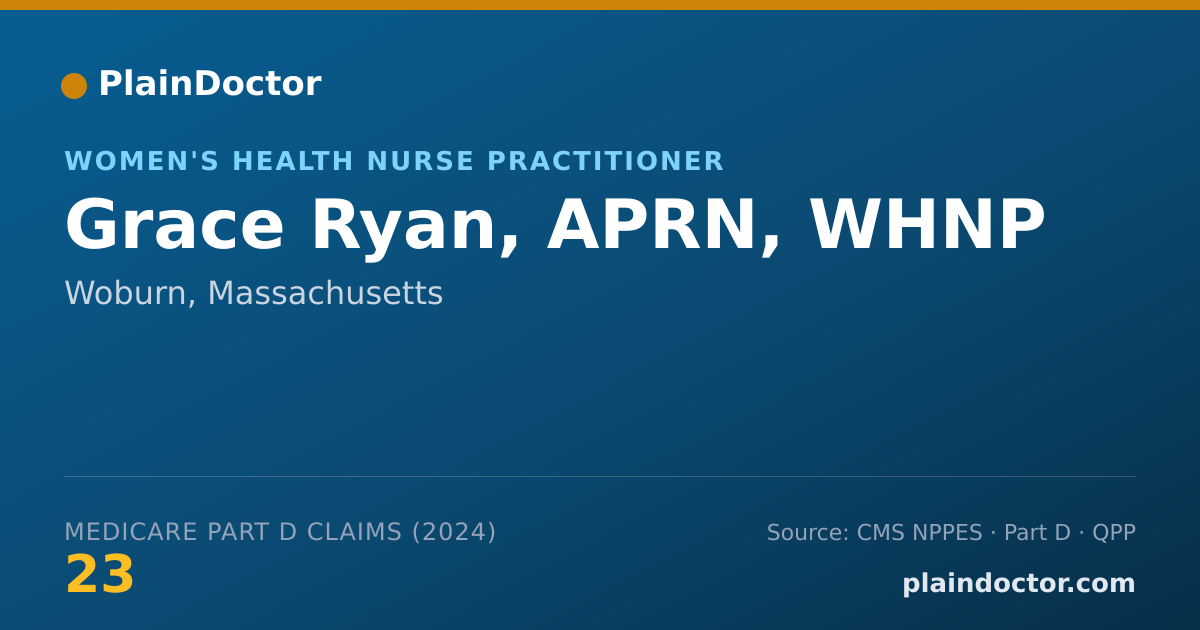 Shareable card for Grace Ryan, APRN, WHNP - Women's Health Nurse Practitioner, Woburn, MA