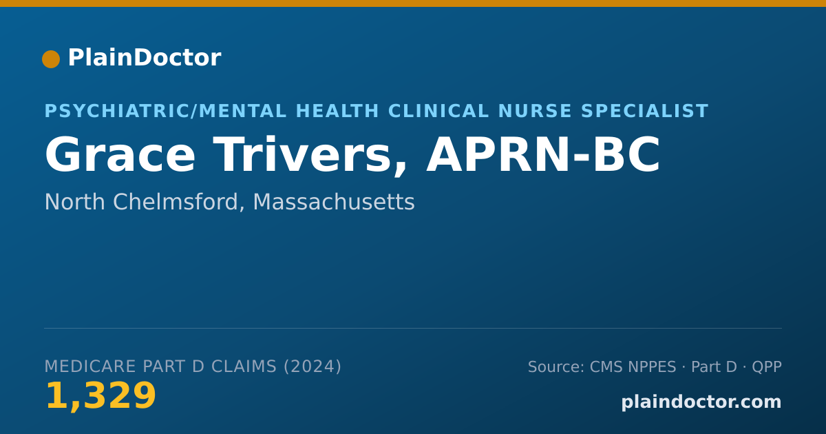 Shareable card for Grace Trivers, APRN-BC - Psychiatric/Mental Health Clinical Nurse Specialist, North Chelmsford, MA