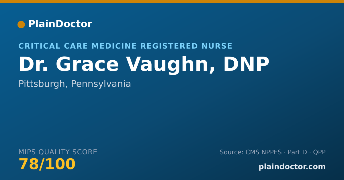 Shareable card for Grace Vaughn, DNP - Critical Care Medicine Registered Nurse, Pittsburgh, PA