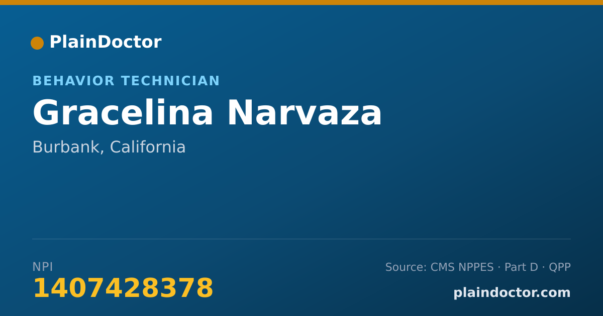 Shareable card for Gracelina Narvaza - Behavior Technician, Burbank, CA
