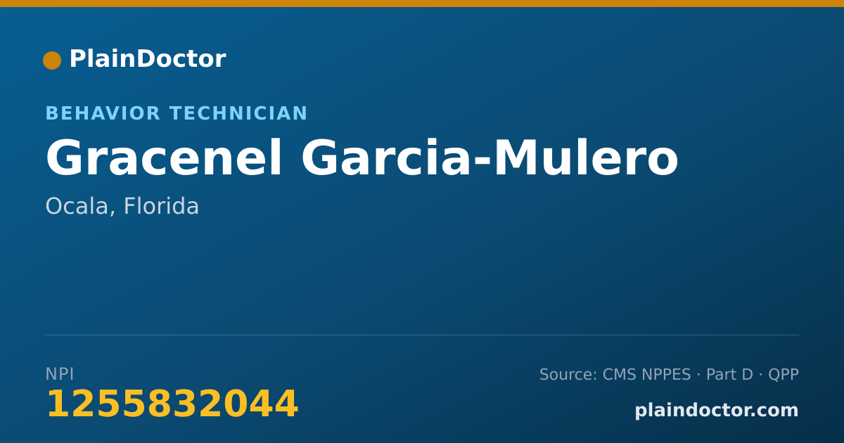 Shareable card for Gracenel Garcia-Mulero - Behavior Technician, Ocala, FL