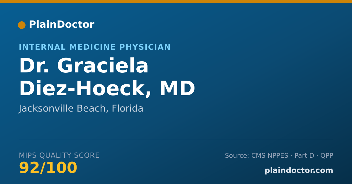 Shareable card for Graciela Diez-Hoeck, MD - Internal Medicine Physician, Jacksonville Beach, FL