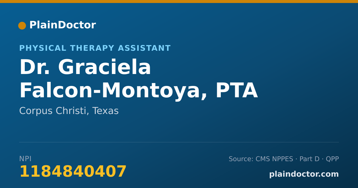Shareable card for Graciela Falcon-Montoya, PTA - Physical Therapy Assistant, Corpus Christi, TX