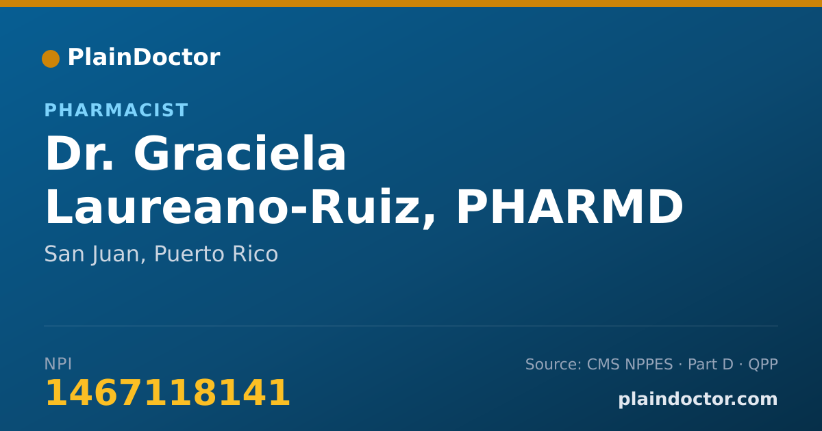 Shareable card for Graciela Laureano-Ruiz, PHARMD - Pharmacist, San Juan, PR