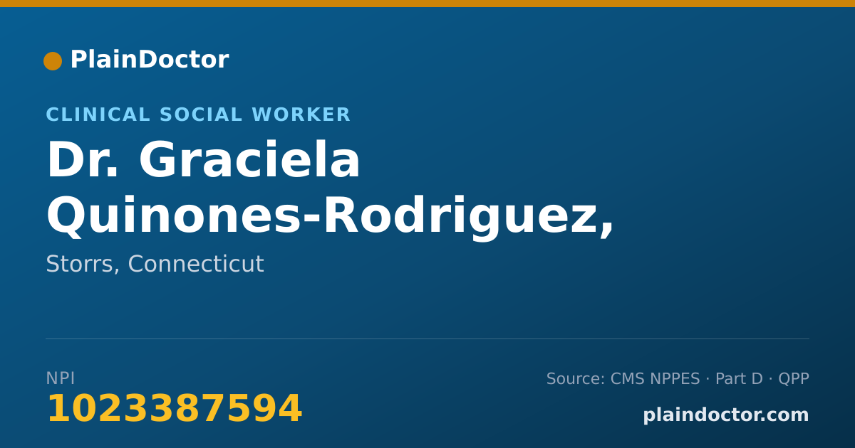 Shareable card for Graciela Quinones-Rodriguez, LCSW - Clinical Social Worker, Storrs, CT