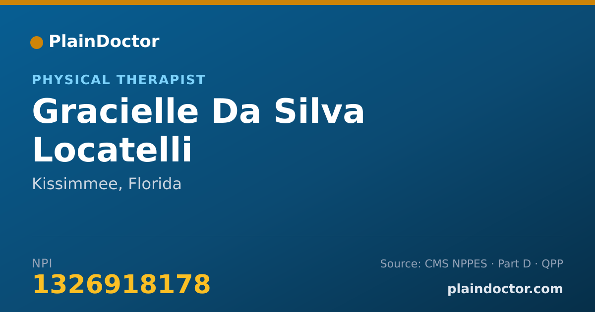 Shareable card for Gracielle Da Silva Locatelli - Physical Therapist, Kissimmee, FL