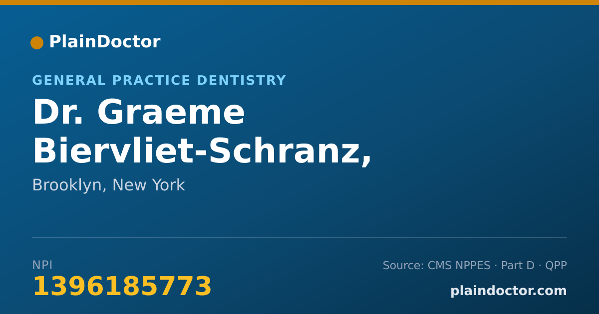 Shareable card for Graeme Biervliet-Schranz, D.D.S. - General Practice Dentistry, Brooklyn, NY