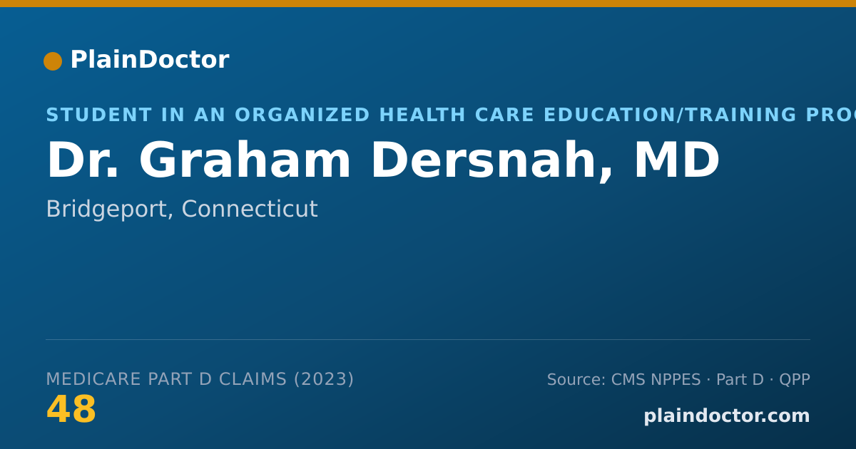 Shareable card for Graham Dersnah, MD - Student in an Organized Health Care Education/Training Program, Bridgeport, CT