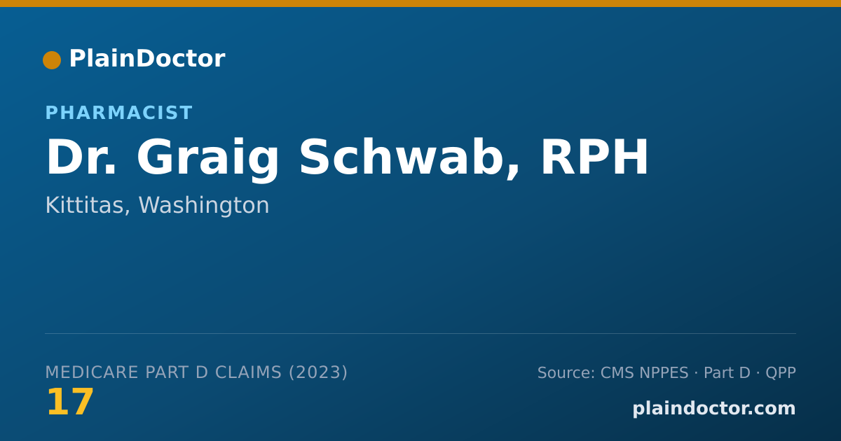 Shareable card for Graig Schwab, RPH - Pharmacist, Kittitas, WA