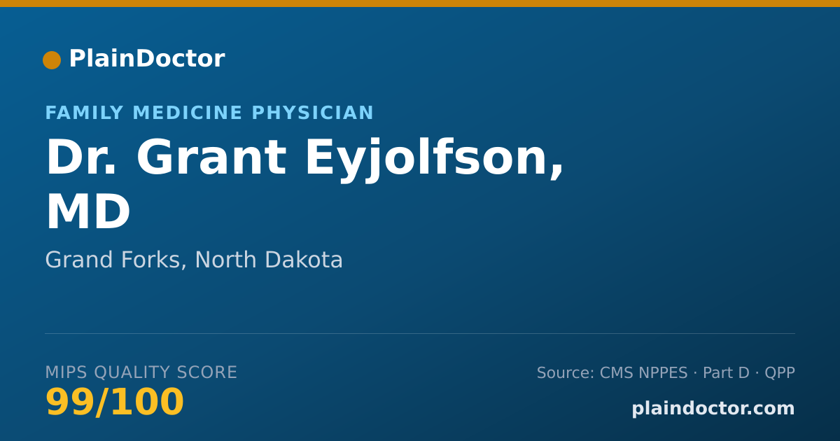 Shareable card for Grant Eyjolfson, MD - Family Medicine Physician, Grand Forks, ND