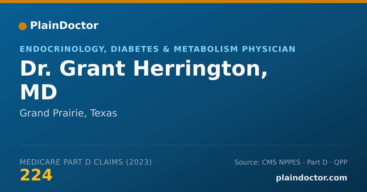 Shareable card for Grant Herrington, MD - Endocrinology, Diabetes & Metabolism Physician, Grand Prairie, TX