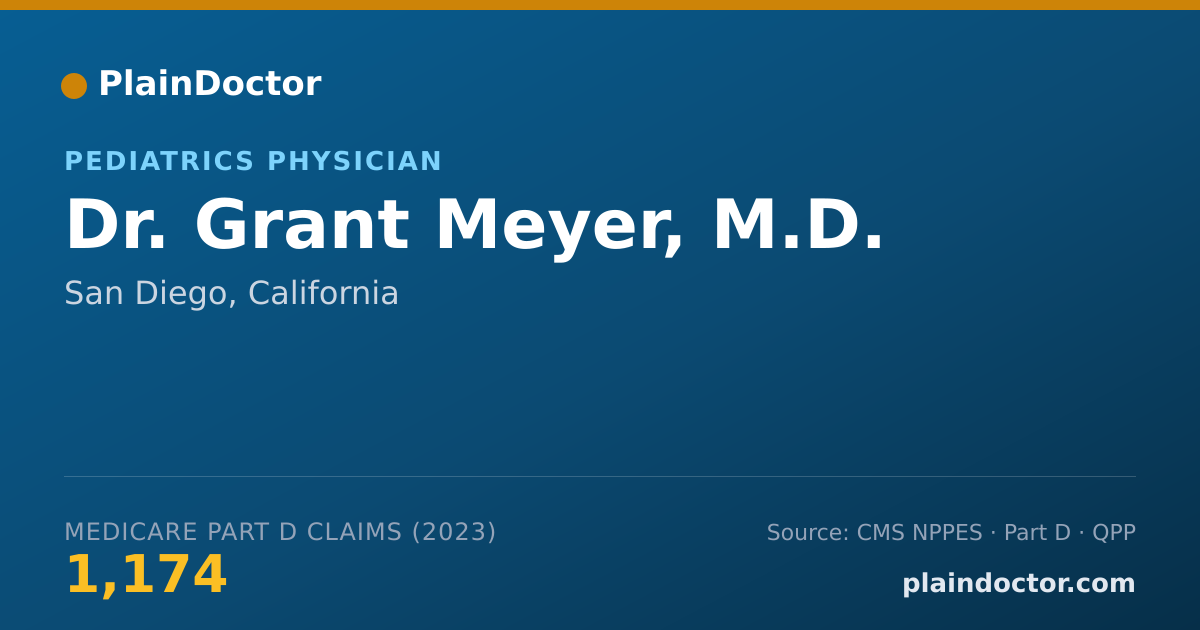 Shareable card for Grant Meyer, M.D. - Pediatrics Physician, San Diego, CA