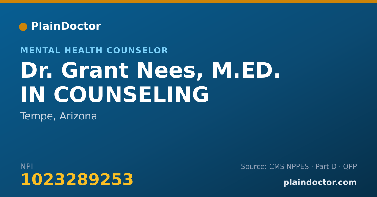 Shareable card for Grant Nees, M.ED. IN COUNSELING - Mental Health Counselor, Tempe, AZ