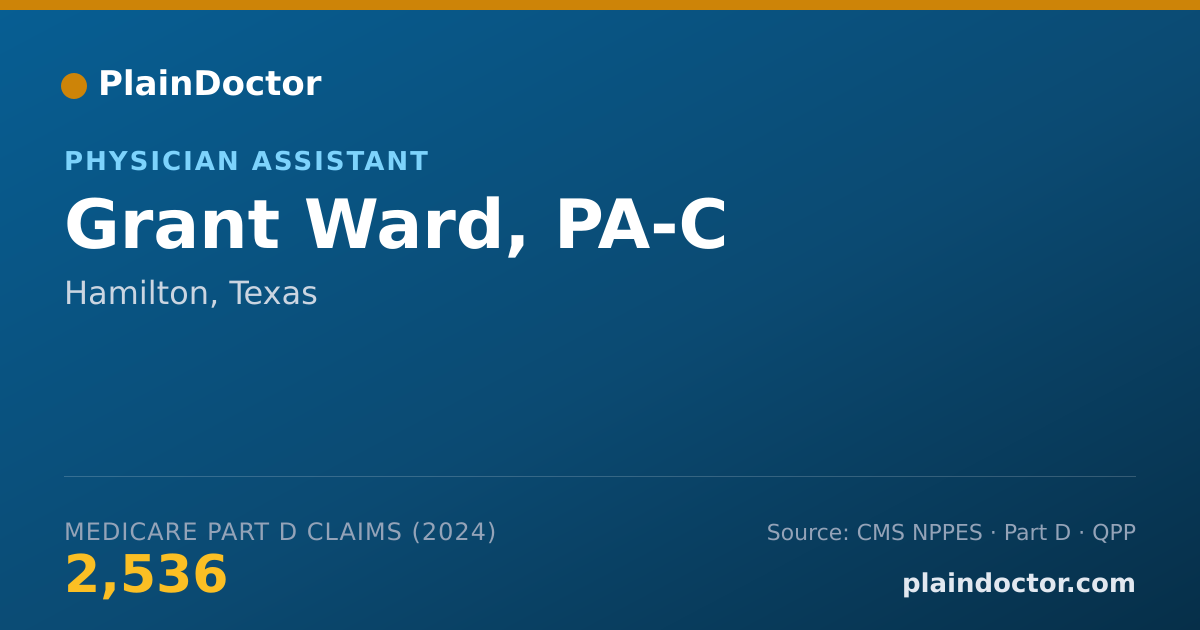 Shareable card for Grant Ward, PA-C - Physician Assistant, Hamilton, TX