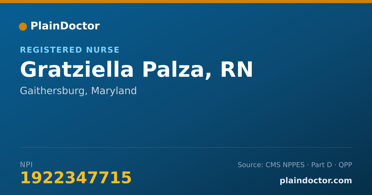 Shareable card for Gratziella Palza, RN - Registered Nurse, Gaithersburg, MD