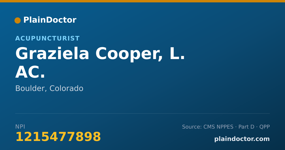 Shareable card for Graziela Cooper, L. AC. - Acupuncturist, Boulder, CO