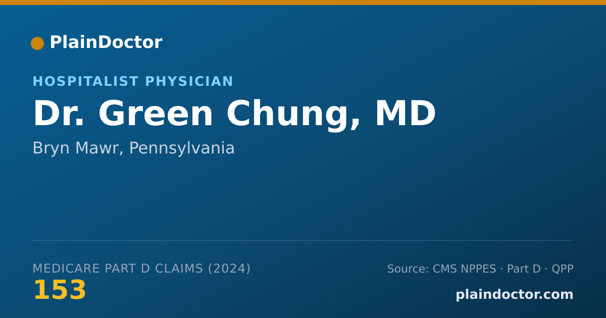 Shareable card for Green Chung, MD - Hospitalist Physician, Bryn Mawr, PA