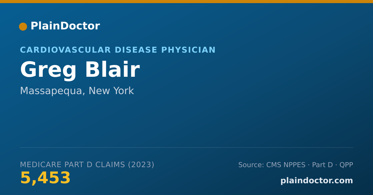 Shareable card for Greg Blair - Cardiovascular Disease Physician, Massapequa, NY