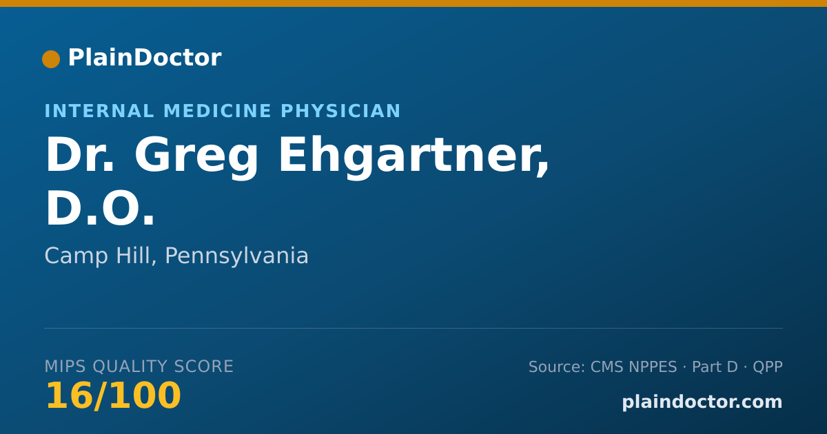 Shareable card for Greg Ehgartner, D.O. - Internal Medicine Physician, Camp Hill, PA
