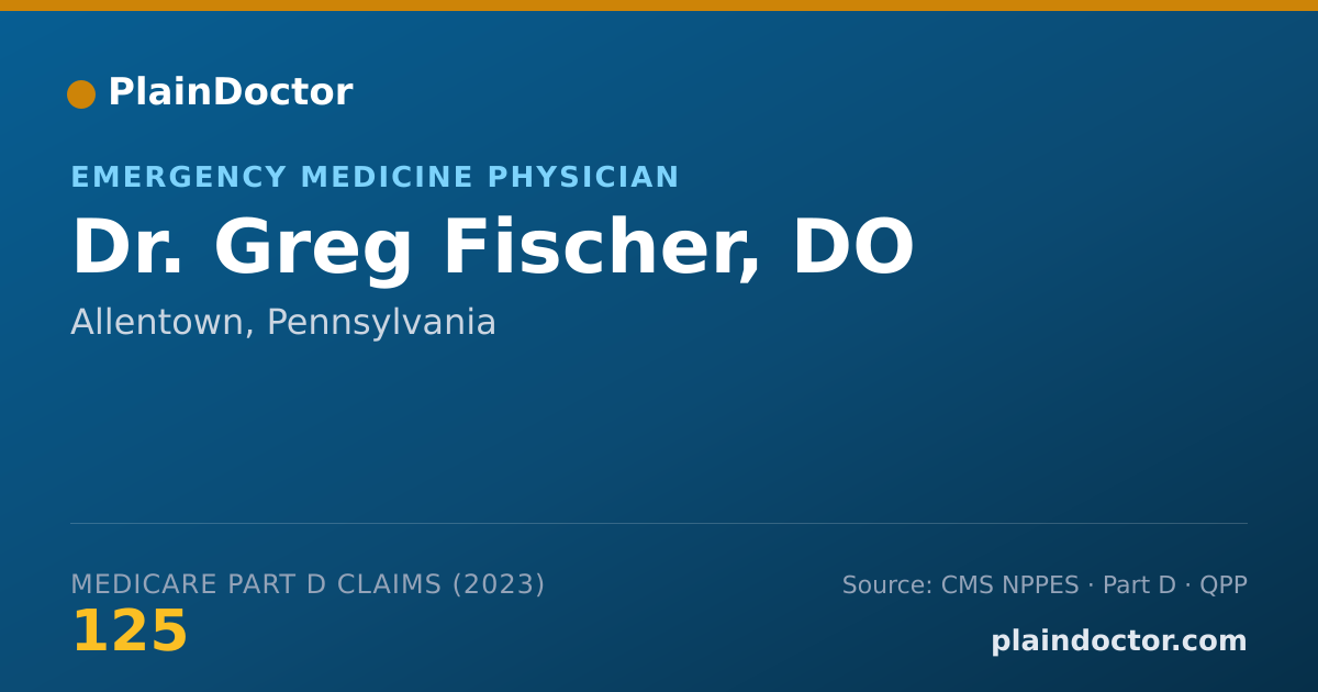 Shareable card for Greg Fischer, DO - Emergency Medicine Physician, Allentown, PA