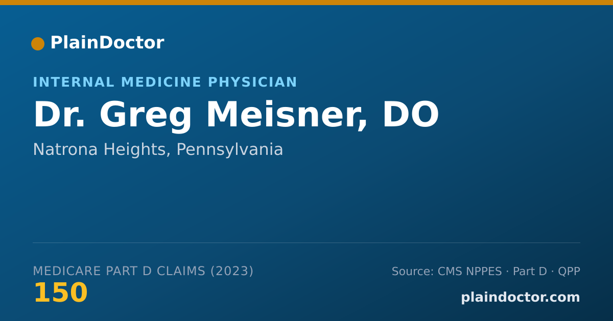 Shareable card for Greg Meisner, DO - Internal Medicine Physician, Natrona Heights, PA