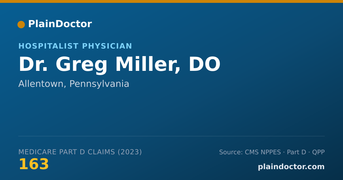 Shareable card for Greg Miller, DO - Hospitalist Physician, Allentown, PA