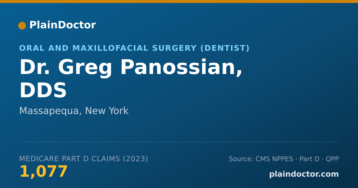 Shareable card for Greg Panossian, DDS - Oral and Maxillofacial Surgery (Dentist), Massapequa, NY