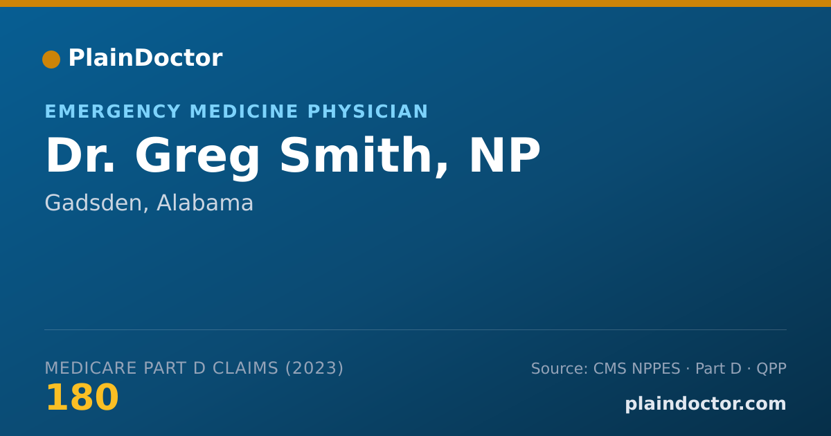 Shareable card for Greg Smith, NP - Emergency Medicine Physician, Gadsden, AL