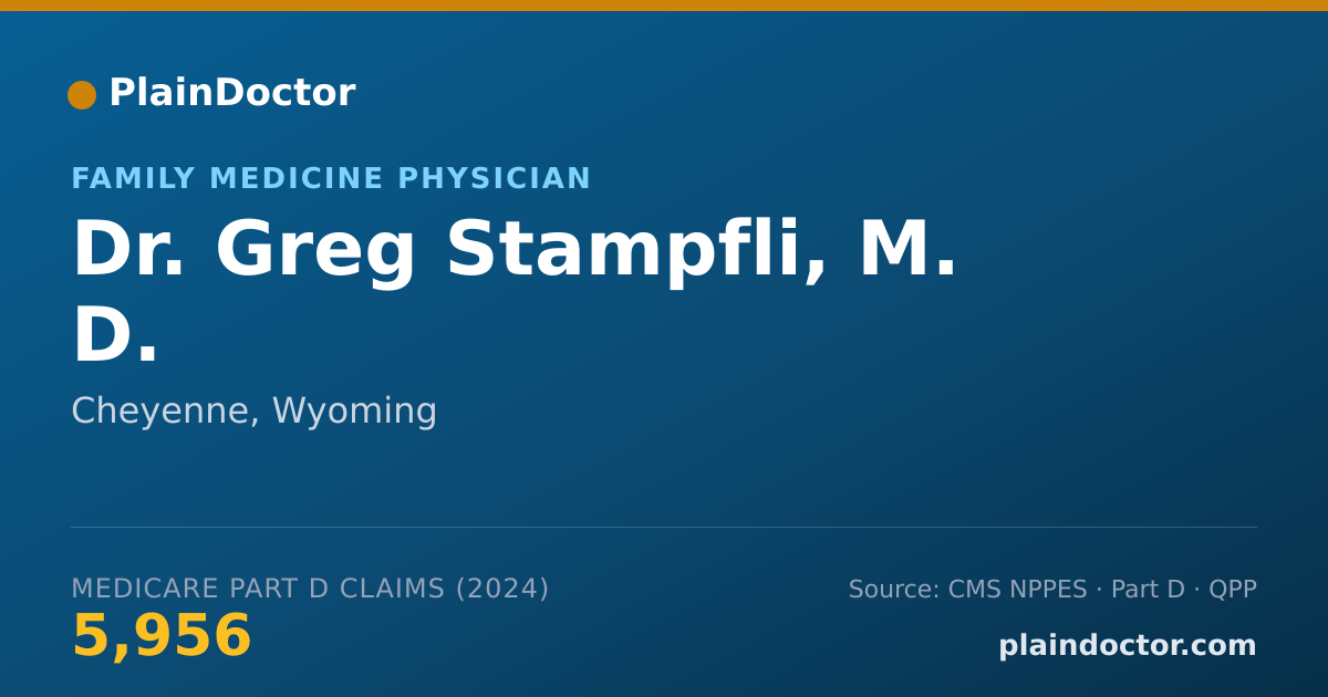 Shareable card for Greg Stampfli, M. D. - Family Medicine Physician, Cheyenne, WY