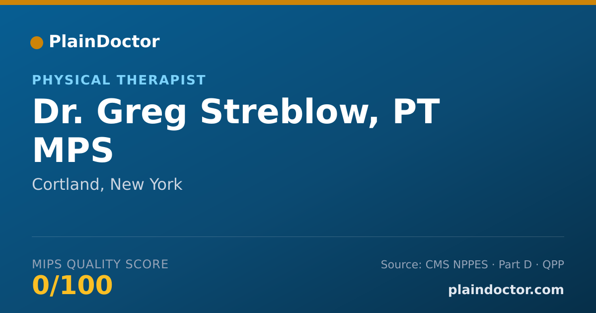 Shareable card for Greg Streblow, PT MPS - Physical Therapist, Cortland, NY
