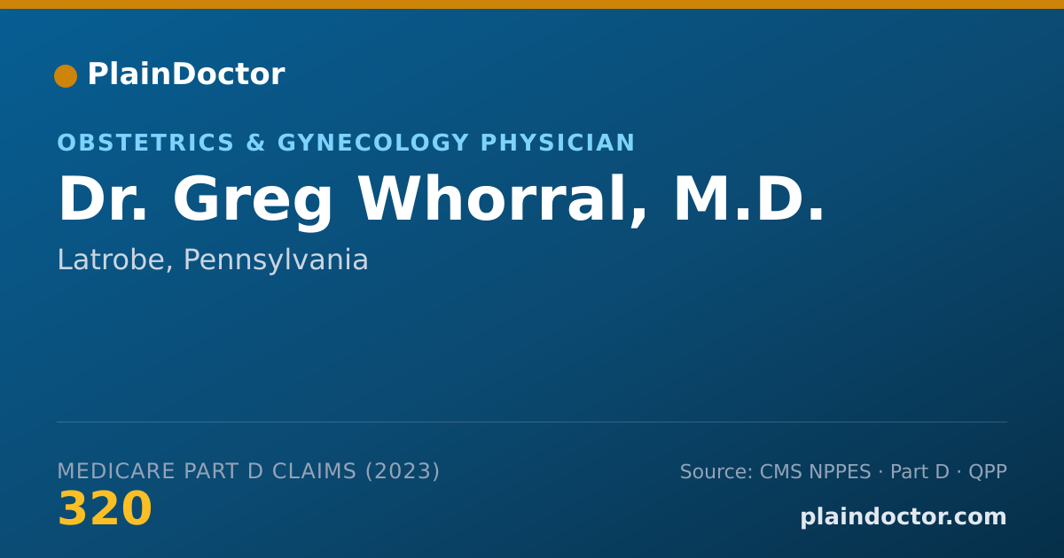 Shareable card for Greg Whorral, M.D. - Obstetrics & Gynecology Physician, Latrobe, PA