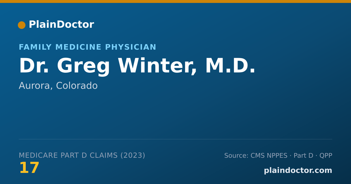Shareable card for Greg Winter, M.D. - Family Medicine Physician, Aurora, CO