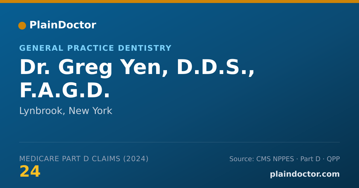 Shareable card for Greg Yen, D.D.S., F.A.G.D. - General Practice Dentistry, Lynbrook, NY