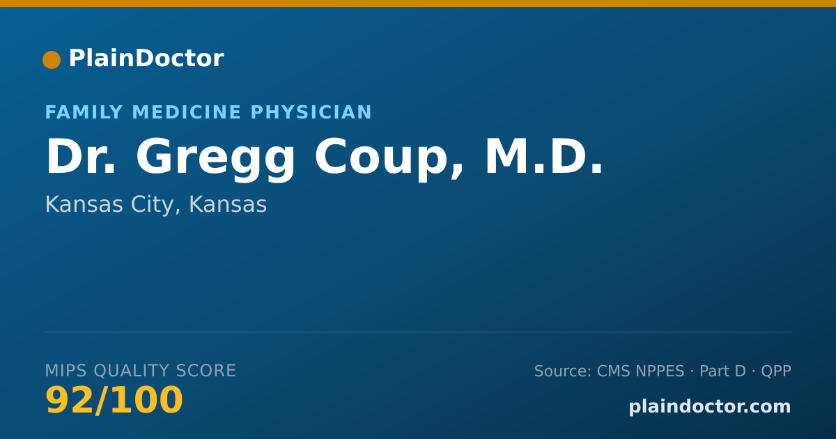 Shareable card for Gregg Coup, M.D. - Family Medicine Physician, Kansas City, KS