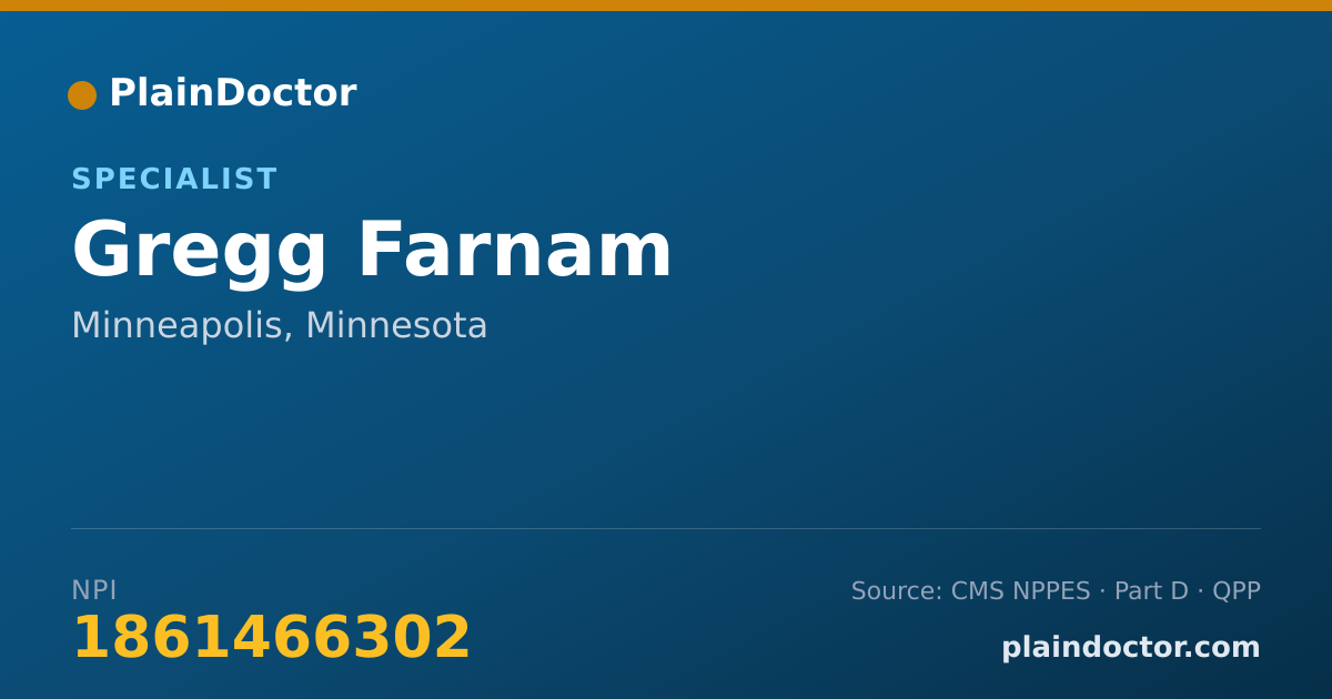 Shareable card for Gregg Farnam - Specialist, Minneapolis, MN