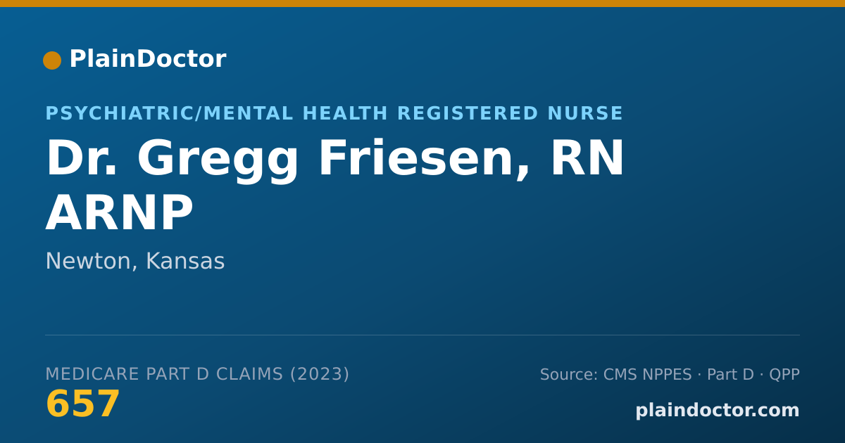 Shareable card for Gregg Friesen, RN ARNP - Psychiatric/Mental Health Registered Nurse, Newton, KS