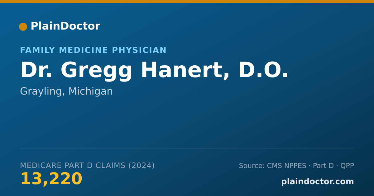 Shareable card for Gregg Hanert, D.O. - Family Medicine Physician, Grayling, MI