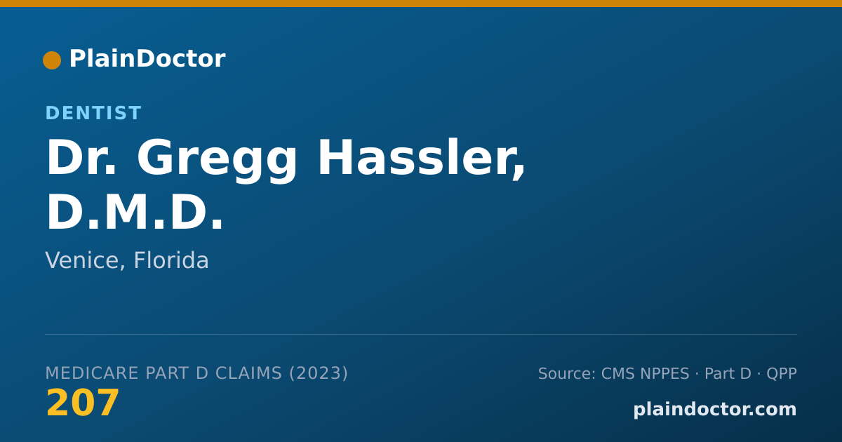 Shareable card for Gregg Hassler, D.M.D. - Dentist, Venice, FL