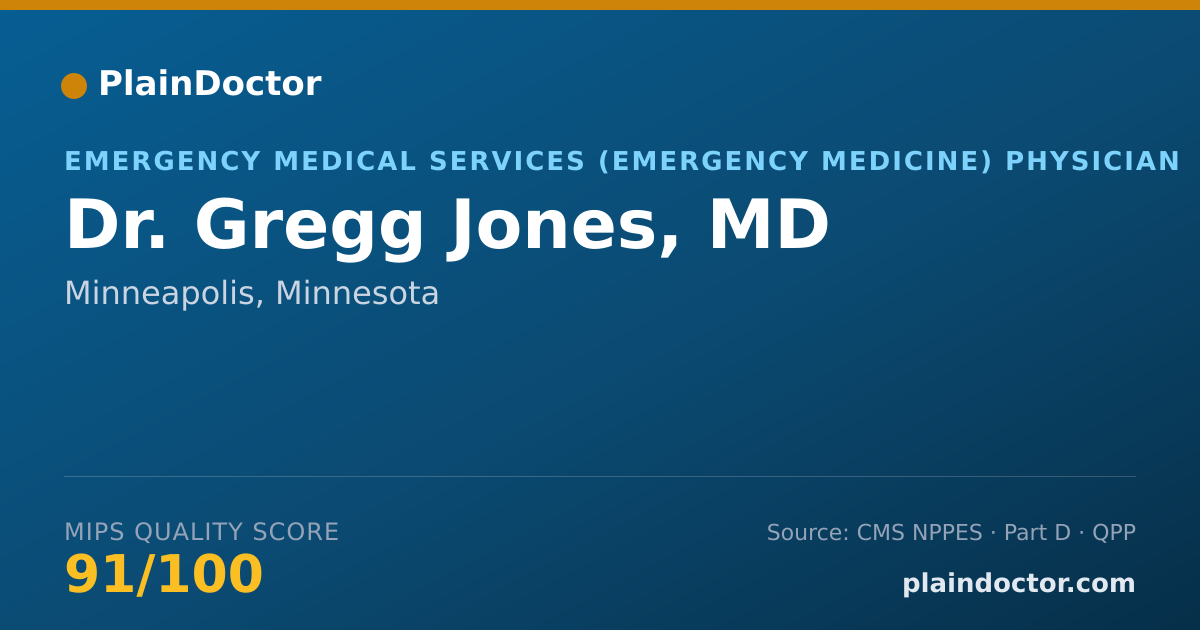 Shareable card for Gregg Jones, MD - Emergency Medical Services (Emergency Medicine) Physician, Minneapolis, MN