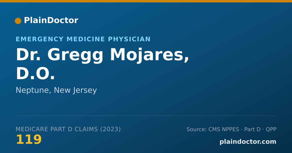 Shareable card for Gregg Mojares, D.O. - Emergency Medicine Physician, Neptune, NJ