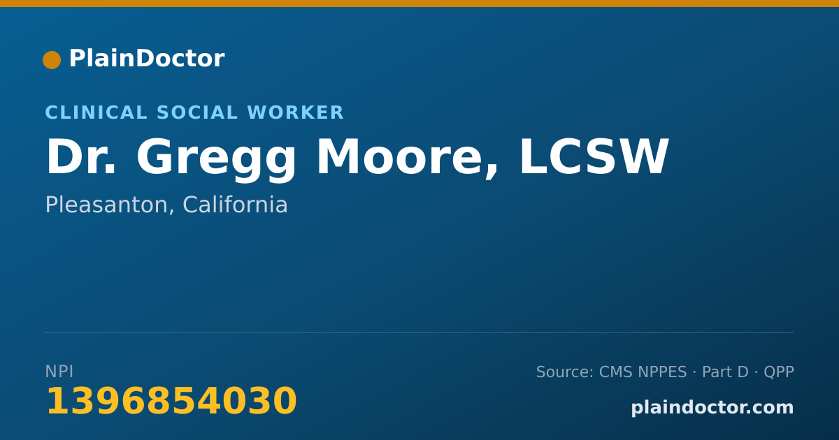 Shareable card for Gregg Moore, LCSW - Clinical Social Worker, Pleasanton, CA