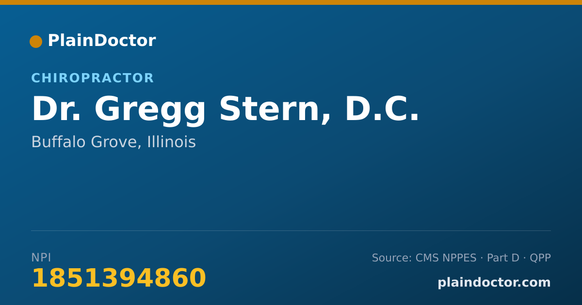 Shareable card for Gregg Stern, D.C. - Chiropractor, Buffalo Grove, IL