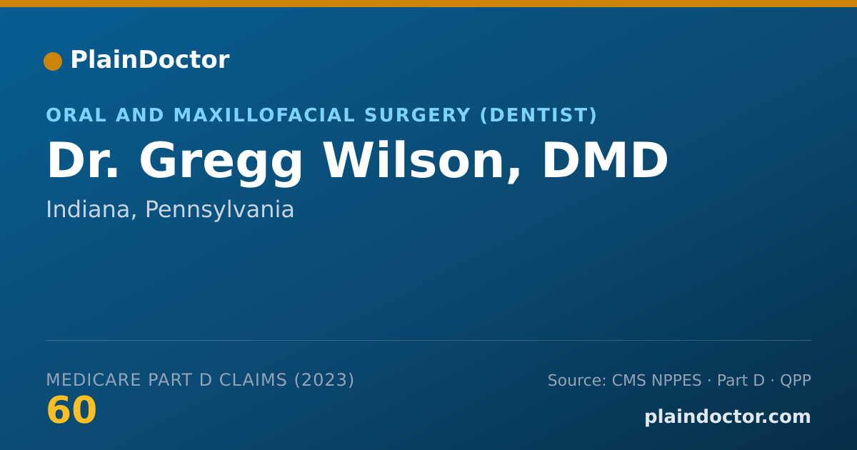 Shareable card for Gregg Wilson, DMD - Oral and Maxillofacial Surgery (Dentist), Indiana, PA