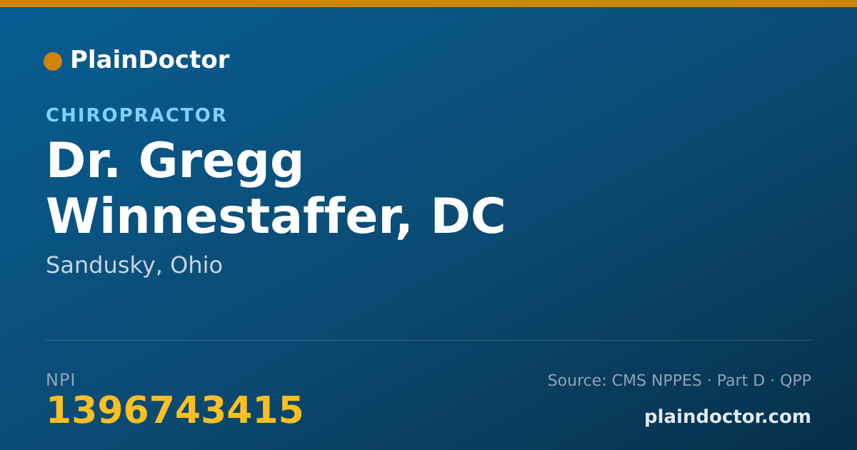 Shareable card for Gregg Winnestaffer, DC - Chiropractor, Sandusky, OH